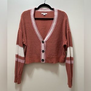 American Eagle Oversized Cropped Tennis Sweater Cardigan Size M